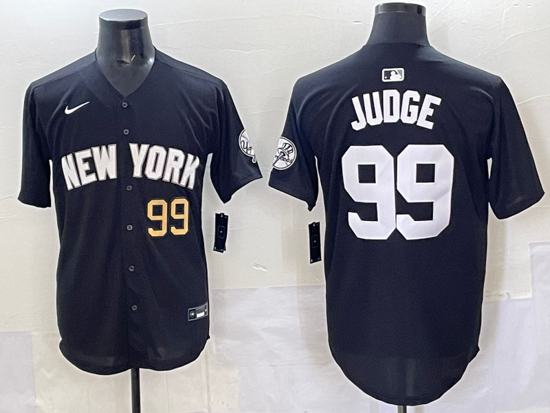 Men 2025 New York Yankees 99 Judge black Nike MLB Jersey style 725007